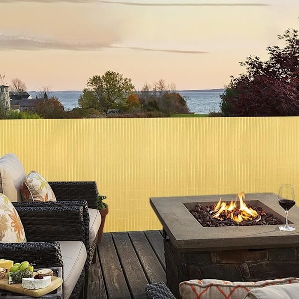 Brise Vue - LZQ - 180 x 300 cm - Väderbeständig PVC - Färg bambu - Enkelt att installera bambu