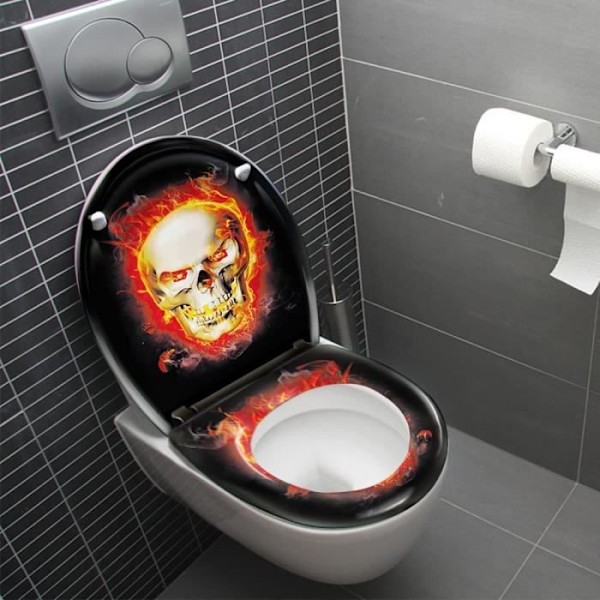 Toalettsits - LZQ - Skull - Soft Close - Hårdplast - Enkel att fästa