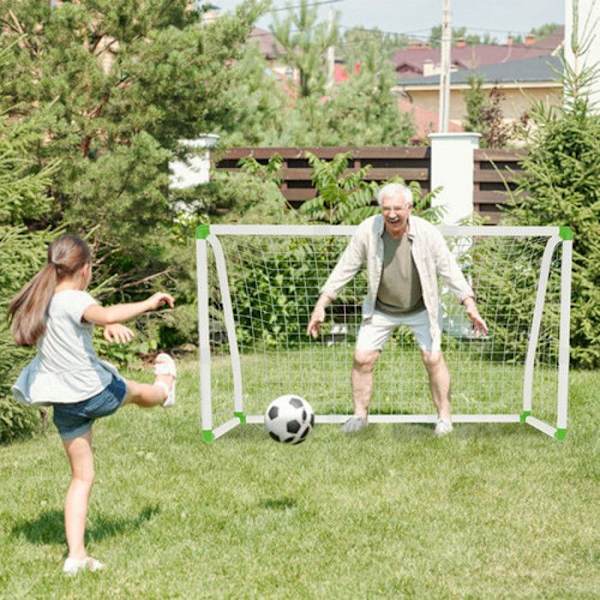 LARS360 PVC-fotbollsmål, fotbollsrebounder, 4-spelares fotbollsmål (1,8 m x 1,2 m)