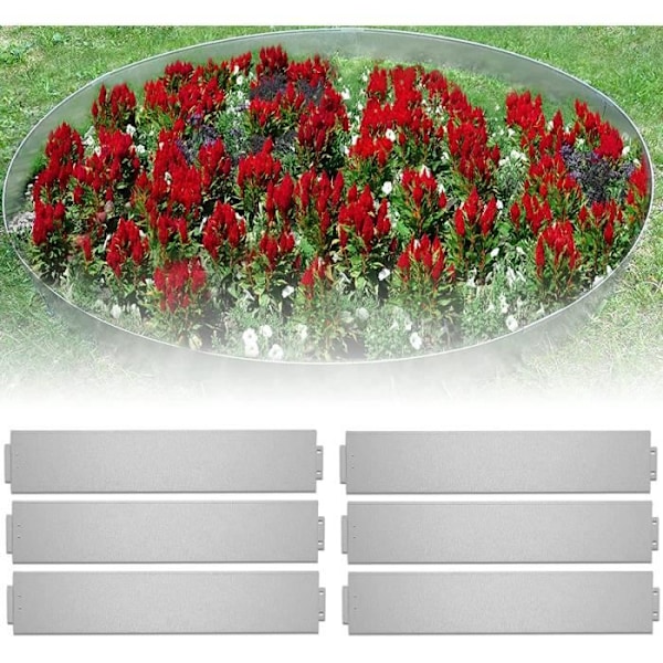 LARS360 Gräskant i galvaniserad metall - Gräskant - Gräskant - Blomsterbädd (40 m, 100 x 15 cm)