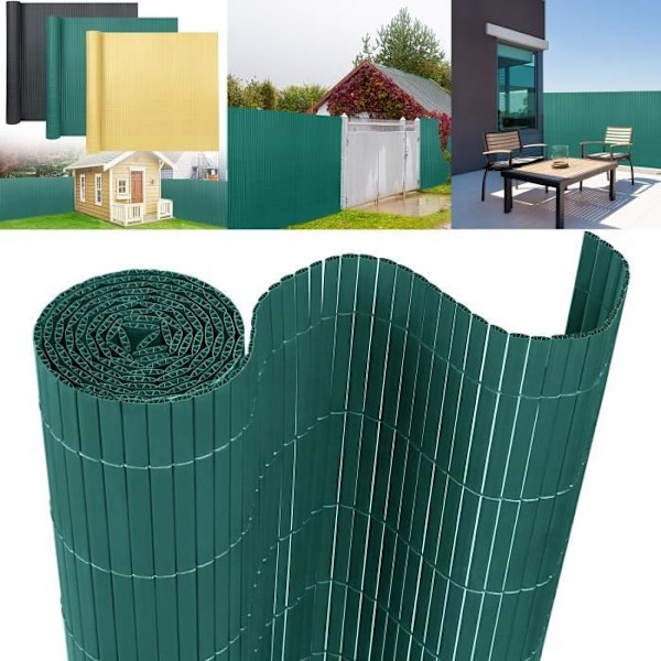 Skärmvägg - LARS360 - 90 x 1000 cm - Grön - UV-beständig - Vindskydd grön