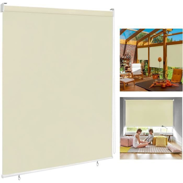 LARS360 Utomhusmarkis för balkong - vertikal markis - solskydd - solskydd - 140 x 240 cm - beige Beige