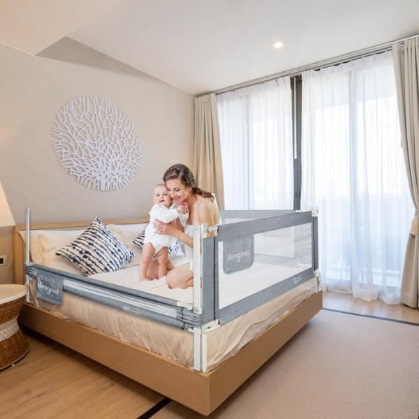LZQ Baby Kids sängstång, sängkantsskydd för barnsäkerhet Spädbarn Bärbar sängräcke 150 x 70 x 25 cm (150 cm)