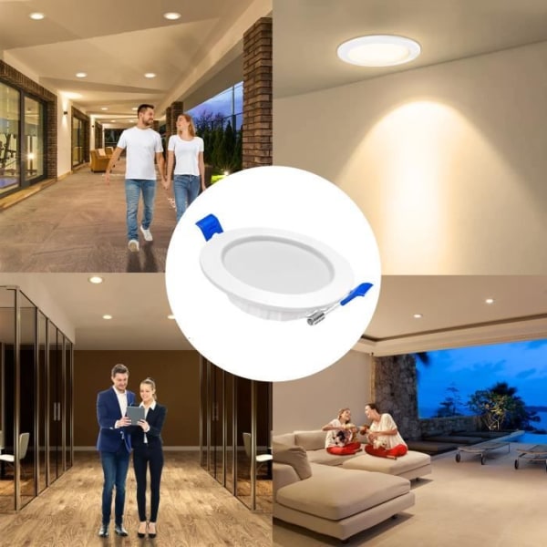 LZQ Set med 20 infällda LED-spotlights, infälld taklampa 5W Extra platt rund downlight takspotlight - varmvit