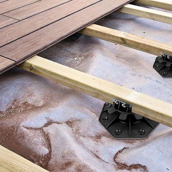 Höjdjusterbar terrasssockel i plast - LARS360 - Paket om 20 - Lastkapacitet 480 kg