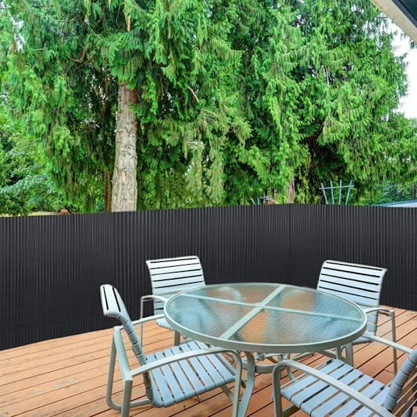 LZQ Privacy Screen PVC-staket med buntband för trädgårdsterrassbalkong, väderbeständig - 90 x 400 cm, antracit Antracit, Grön, Bambus