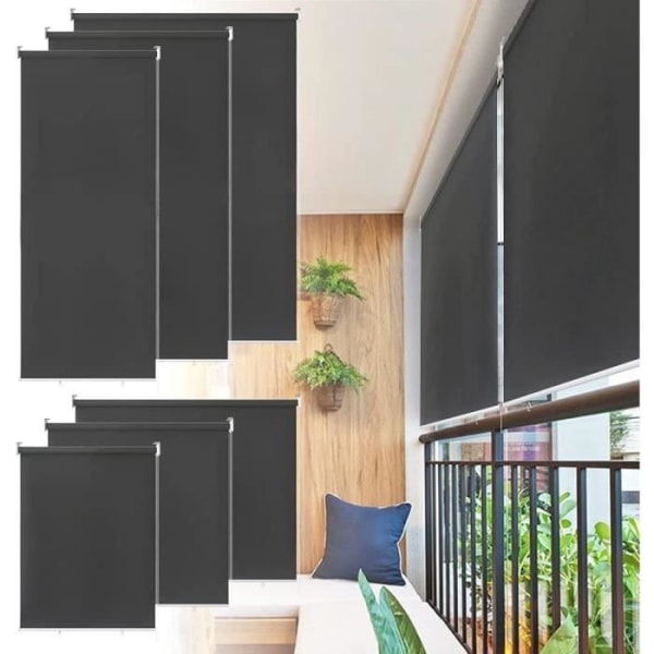 Vertikal utomhus förvaring - LZQ - 140 x 140 cm - Vattentät - UV-skydd - Mörkgrå Mörkgrå, Beige, Antracit