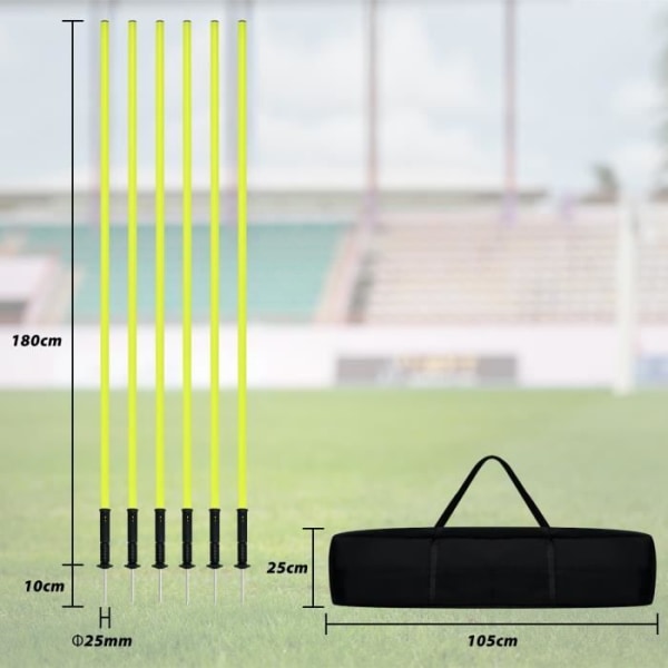 LZQ Slalom Bar Set - 1,8m - Avtagbar fjäderled - Gul - Barn gul