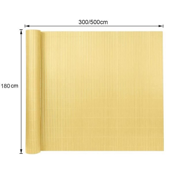 Brise Vue - LZQ - 180 x 300 cm - Väderbeständig PVC - Färg bambu - Enkelt att installera bambu