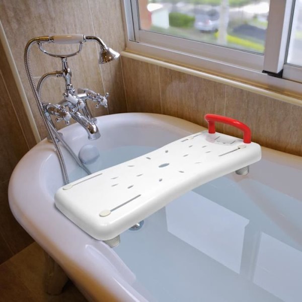 LZQ Badkarsbräda med rött handtag Justerbar Badkarssits - 70cm