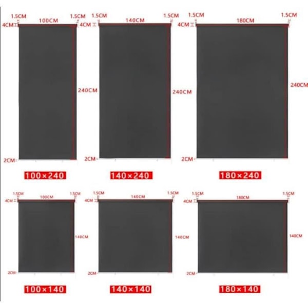 Förvaring utomhus för balkong - LARS360 - Solskydd - 140 x 240 cm - grå Grå