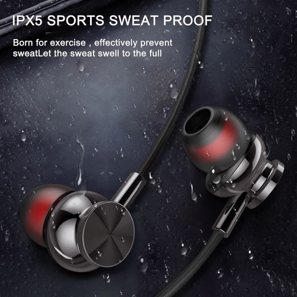Bluetooth Headset Bluetooth 5.0 Hörlurar Neck Trådlösa Hörlurar Stereo Sports Earbuds Headset med mikrofon