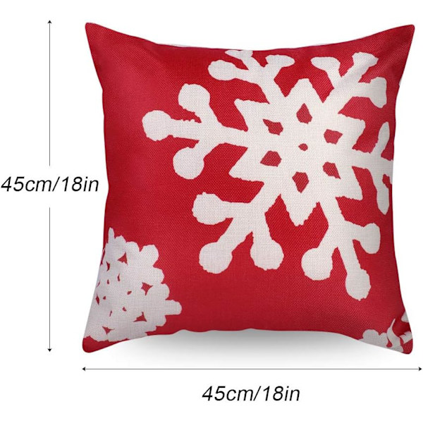 Sæt med 4 stk. julepynt pudebetræk 45x45 Christmas P