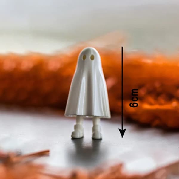 Sæt med 3 6 cm hvide spøgelsespynt Søde Halloween stressaflastende gaver