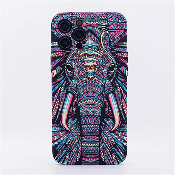 Luminous Embossed Animal Elephant Hardshell/Bumper Telefon Cover Til