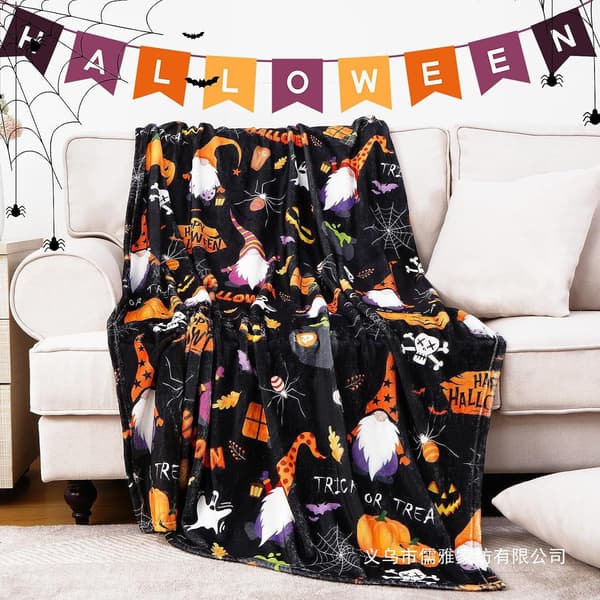 100CM x 150CM Halloween Tæppe, Perfekt til Sofaer og Senge til Fester - 29