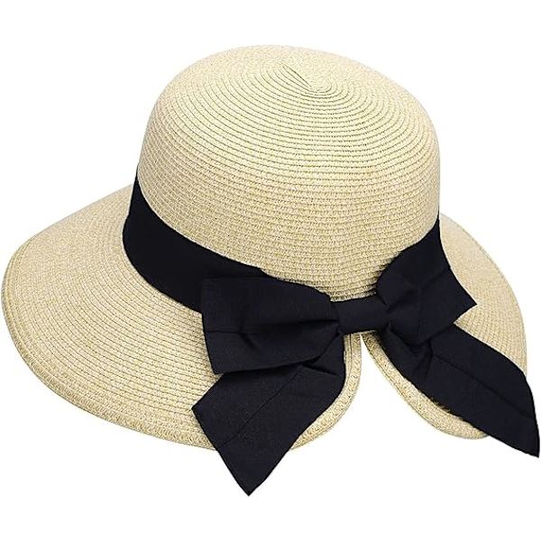 Solhatte til kvinder, lette, foldbare/pakkebare strandhatte til damer