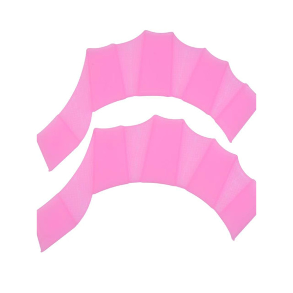 Silikon simhandskar/fenor storlek S - transparent/rosa pink S