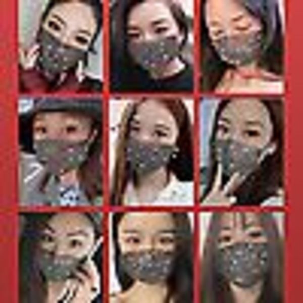 Damernas nätmask med strass, ihålig glitter, bling-ansiktsöverdrag för kvinnor och