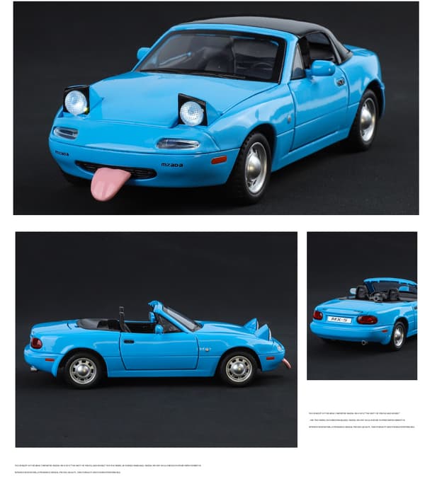 Mazda MX5 Roadster, legetøjsbil, musisk model ornament, blå