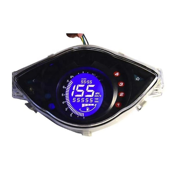 Motorcykel LCD-instrument 7-färgs LCD-instrument för Wave 100 Wave100r Digital Meter Alpha