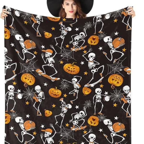 75CM x 100CM Halloween Tæppe, Perfekt til Fest Sofa Senge-75