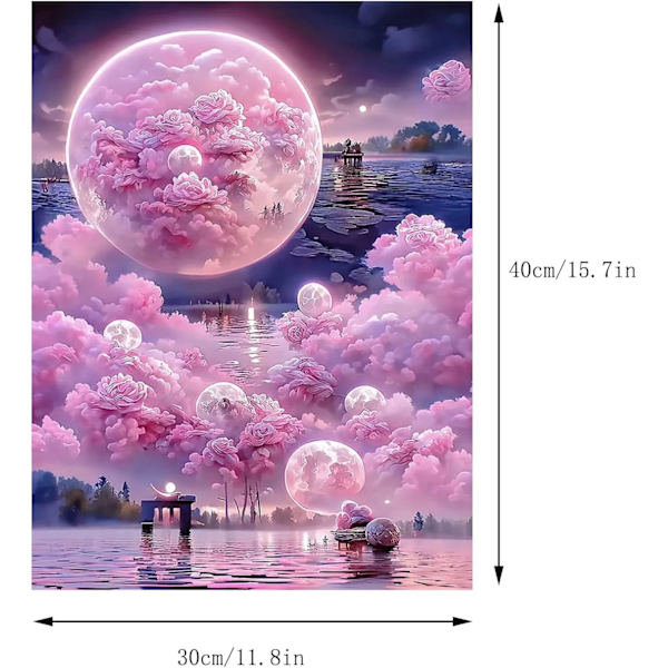 30 × 40 cm DIY Diamantmaleri Fuld Bor, 5D Diamantmaleri efter