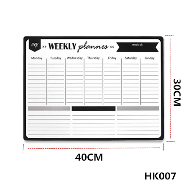 Veckovisplanerare Mjuk Magnetisk Vittavla Kylskåpsmagneter Ritning Meddelandetavla Påminnelse Memoblock Kalender