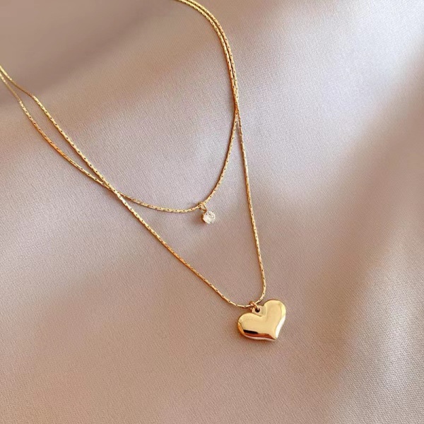 Kärlekshängsmycke långt halsband nyckelben kedja kvinnor smycken