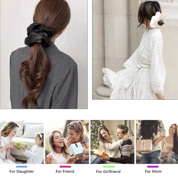 Hårelastikker til kvinder - Stor silke satin scrunchie ekstra stor jumbo G