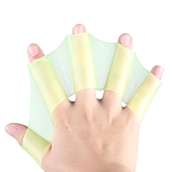 Silikon simhandskar/simfenor storlek S - Genomskinlig/gul yellow S