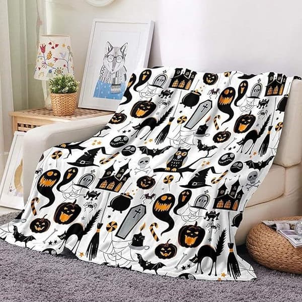 75CM x 100CM Halloween-teppe, perfekt for sofakvelder og senger - 34