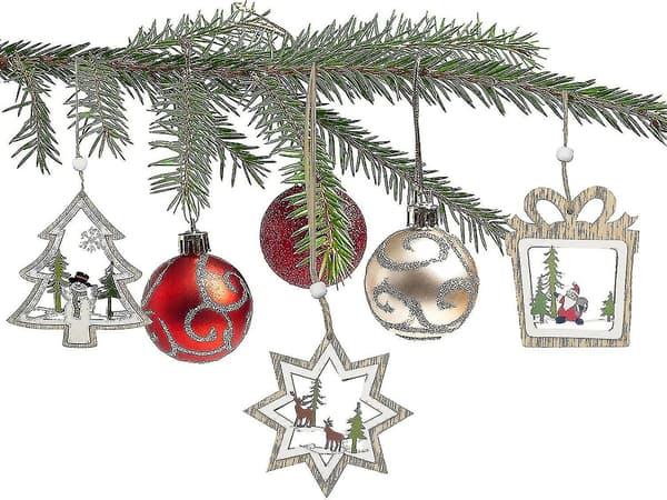 Julgransprydnader i trä (6 st)