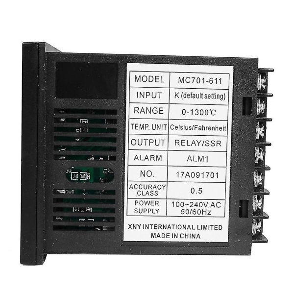 Sinotimer Mc701 Digital Pid Temperaturregulator Vattentät K Typ Pt100 Sensoringångsrelä Ssr O