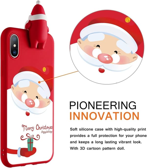 1 stk Juleveske for Apple iPhone 14 Pro Max 6,7\" Rød Flytende Si