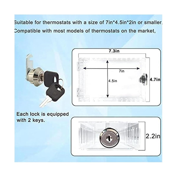 Termostat Cover Universal Termostatlock Med Låsbox Skydd Med Nyckel För Termostat På Vägg