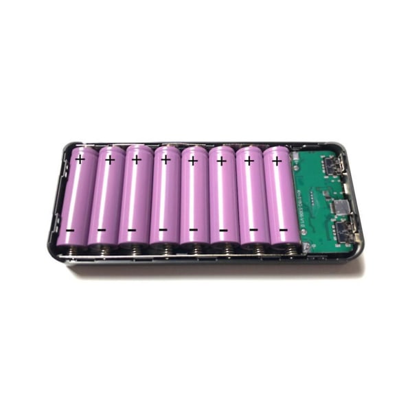 Dual USB Type-c Power Bank Shell Diy Kit 20000mah 8x18650 Case Micro USB Port För Mobiltelefoner Tillbehör