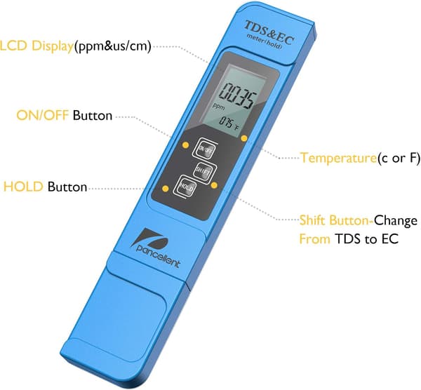 Vattenkvalitetsmätare TDS EC Temperatur 3 i 1 Set Digital Te