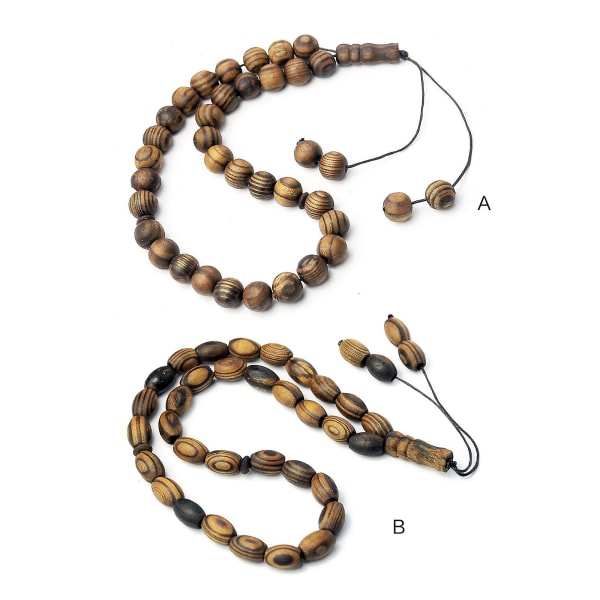 Islamiska muslimska trä armband hänge trä rosenkrans pärlor 33st bön pärla