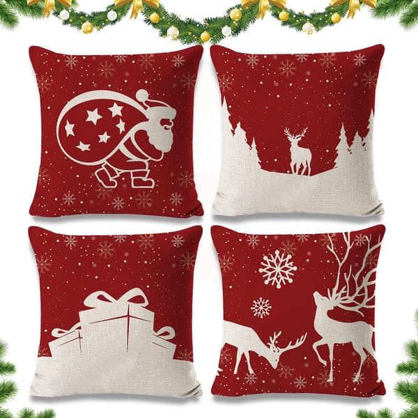 4 stycken julkuddfodral, julkuddfodral, Chr