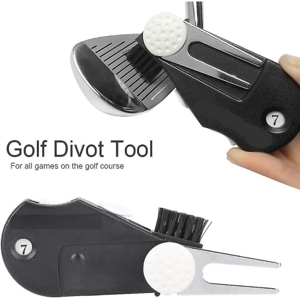 Golf Divot Tool, Multifunktion Plast Golf Divot Reparationsverktyg Markör Borstslagsräknare och bältesklämma
