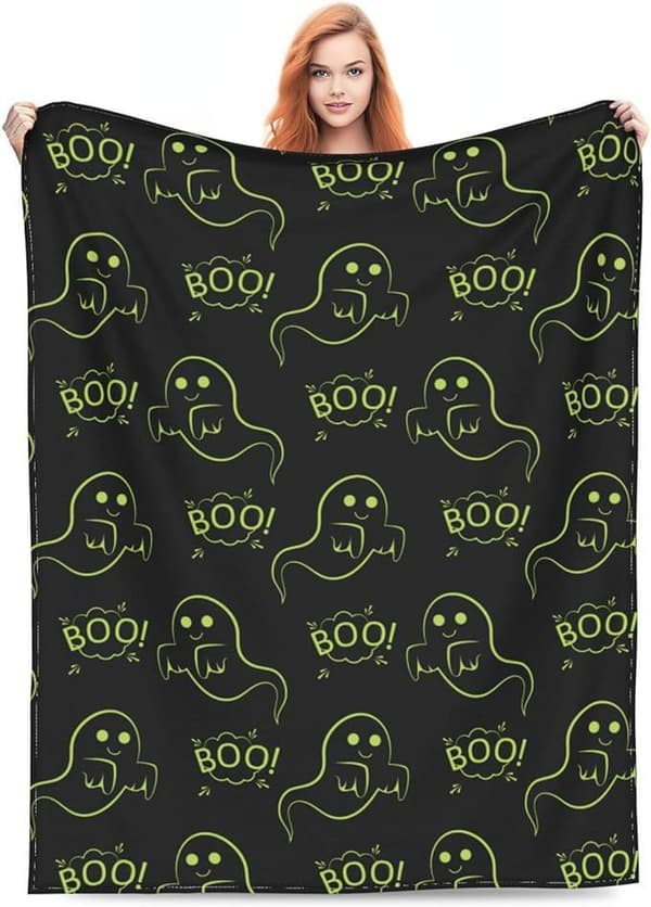 100CM x 150CM Halloween Tæppe, Perfekt til Sofaer og Senge til Fester - 23