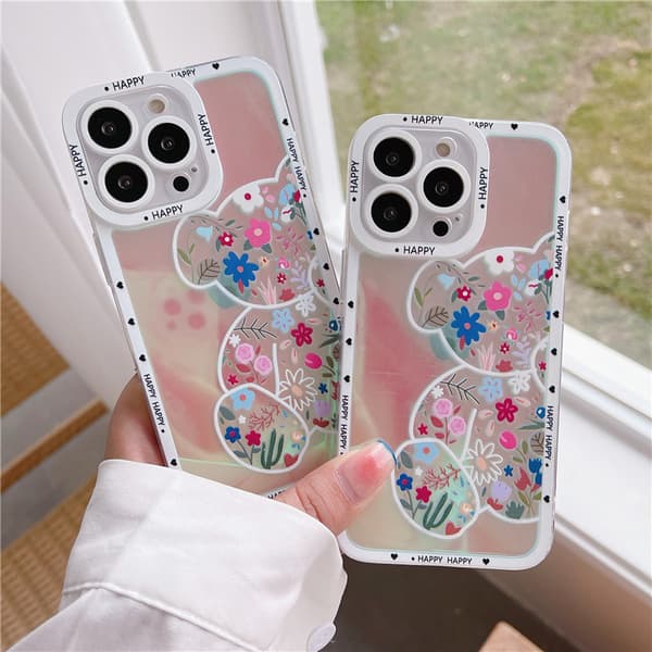 iPhone 13 Pro Max Laser Bear Telefonfodral, Mjukt TPU Stötskyddande