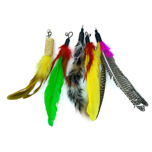 Infällbara Kattspöleksaker, 14-pack Interaktiv Kattleksak med Fjädrar, 8A