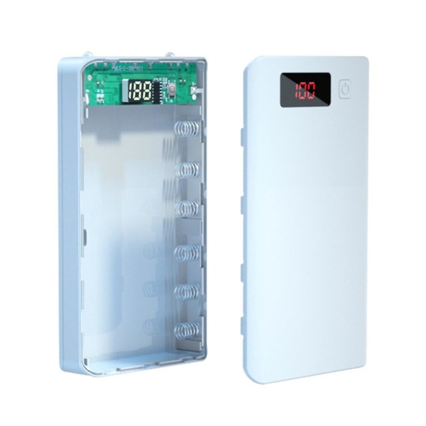 A6 Lcd Display Diy 6x18650 Case Power Bank Shell Bärbar extern låda utan batteri Powerbank Protector