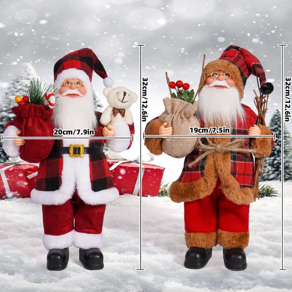 Julepynt Julemandsfigur Ornament, Sort og Rødternet Julemand