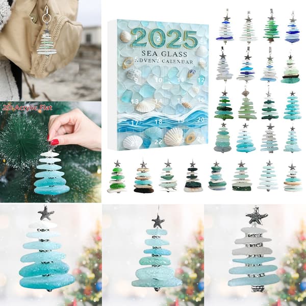 Juletre adventskalender blindboks akrylpynt - GJ546-002
