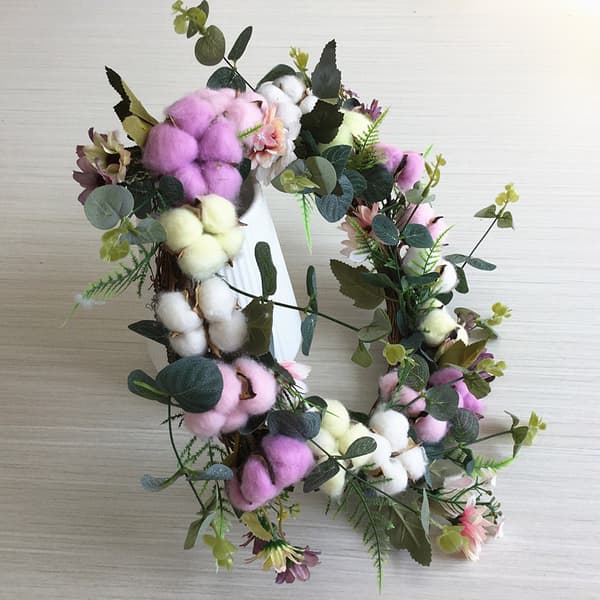Juledekorasjon Varig Julekrans Bomulls Tørket Blomst