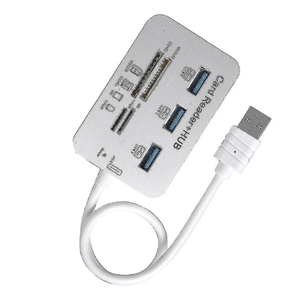 USB Hub Minneskortläsare USB 3.0 Combo Hub Kompatibel med Dator Pc Laptop