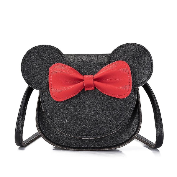 Little Mouse Ear Bow Crossbody Purse,pu axelhandväska för barn flickor småbarn